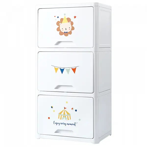 ตู้ลิ้นชักบานเปิด 3 ชั้น / 4 ชั้น (สีขาว)