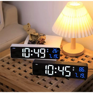 LED Digital Wall Clock นาฬิกาปลุกตั้งโต๊ะดิจิตอลอุณหภูมิวันที่แสดงปรับอิเล็กทรอนิกส์ติดผนังสัญญาณเตือนภัยนาฬิกา6625