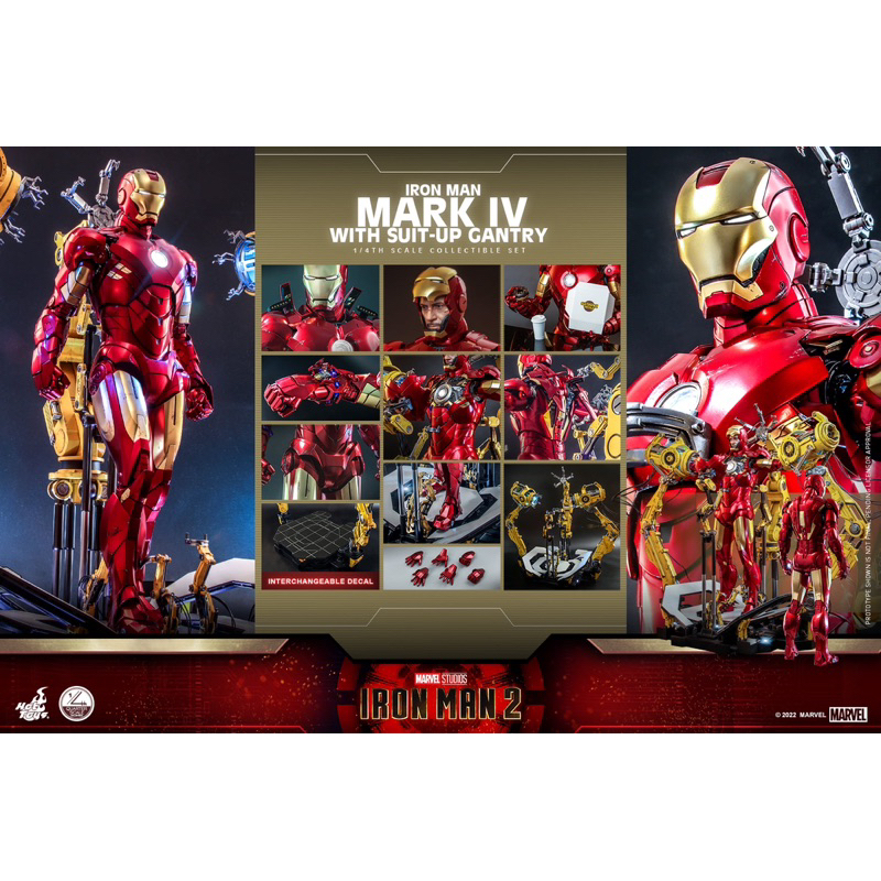 ของแท้💯 Hot Toys QS021 1/4 Iron Man 2 - Iron Man Mark IV with Suit-Up Gantry