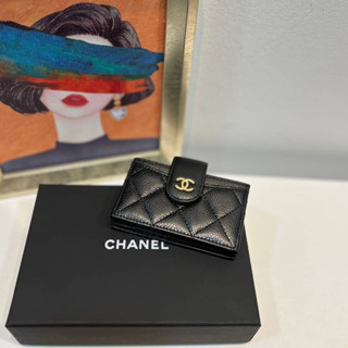 กระเป๋าCHANEL CARD HOLDER CAVEAR ( 6ช่อง เเต่ละช่องไส้ได้หลายใบ ) 🧡