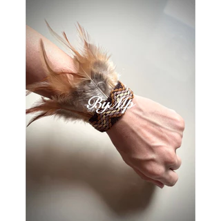 ปลอกข้อมือขนนก ปลอกแขนขนนกหลากสี 1ชิ้น