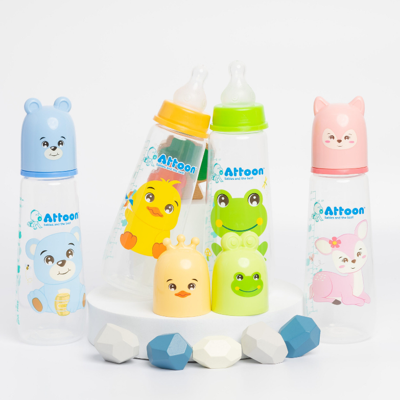 ATTOON ขวดนม ลายสัตว์ ที่เด็กชอบ น่ารักมาก ขวดนมคอแคบ ขวดนมคอกว้าง Fancy Life 2Oz. 4oz. 8oz.
