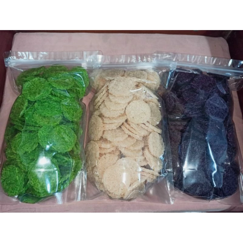 ข้าวแต๋นน้ำแตงโม(ถูกสุดพร้อมส่งทุกวัน)1kg แผ่นใหญ่ 4 cm 150-200ชิ้น