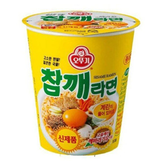 Ottogi Chamkae Ramyun Cup บะหมี่กึ่งสำเร็จรูปรสงาแบบถ้วย 65 กรัม