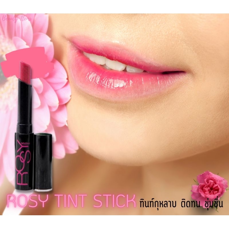SALE‼️หมดอายุ 16/08/2026 มิสทิน โรซี่ ลิป ทินท์ สติ๊ก ลิปทินท์แบบแท่ง Mistine Rosy Lip Tint Stick