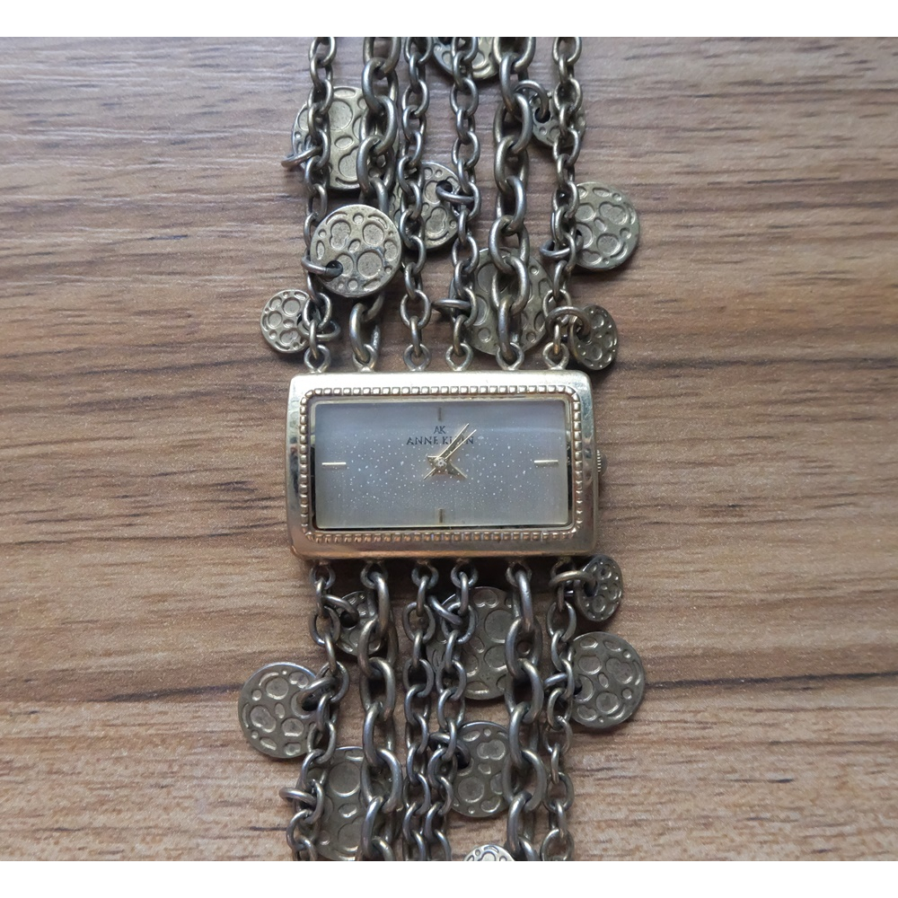นาฬิกา Anne Klein Gold Chain Lady Watch Size 32mm สีทอง มือสอง ของแท้