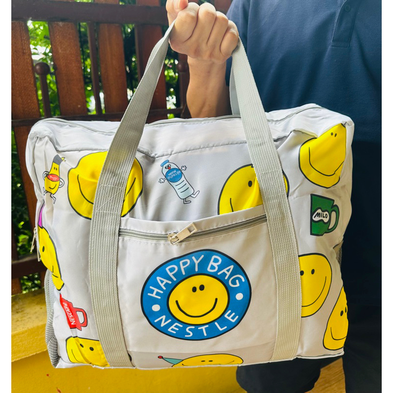 กระเป๋าผ้าพับได้ลายยิ้มเนสกาแฟ