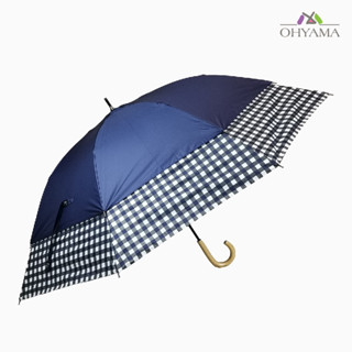 SUGITA TRANSFORM UMBRELLA PLAIN &amp; CHECK PRINT 27209 NAVY 4571145783937