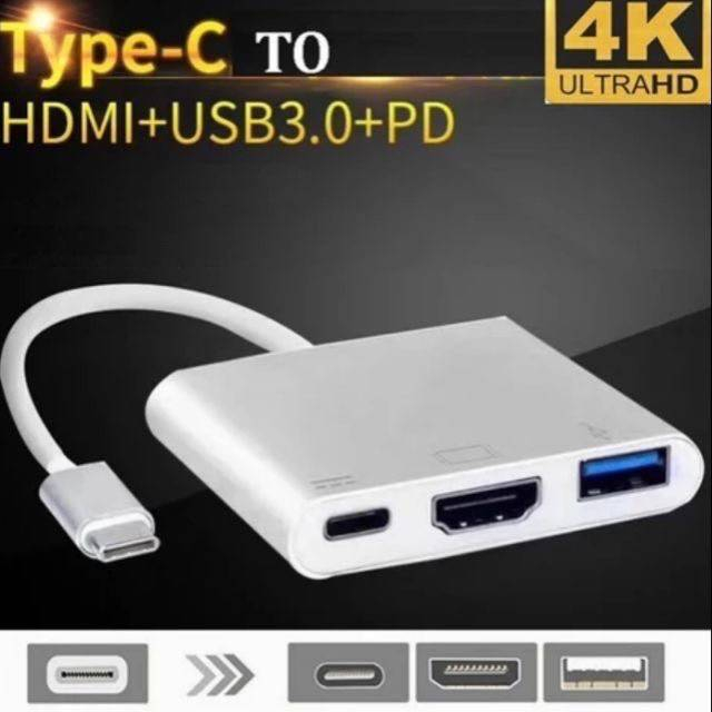 SB C HUB HDMIสำหรับMacbook Pro/Air Thunderbolt 3 USB Type Cอะแดปเตอร์สนับสนุนSamsung dexโหมดPD USB 3.0 สี Gray