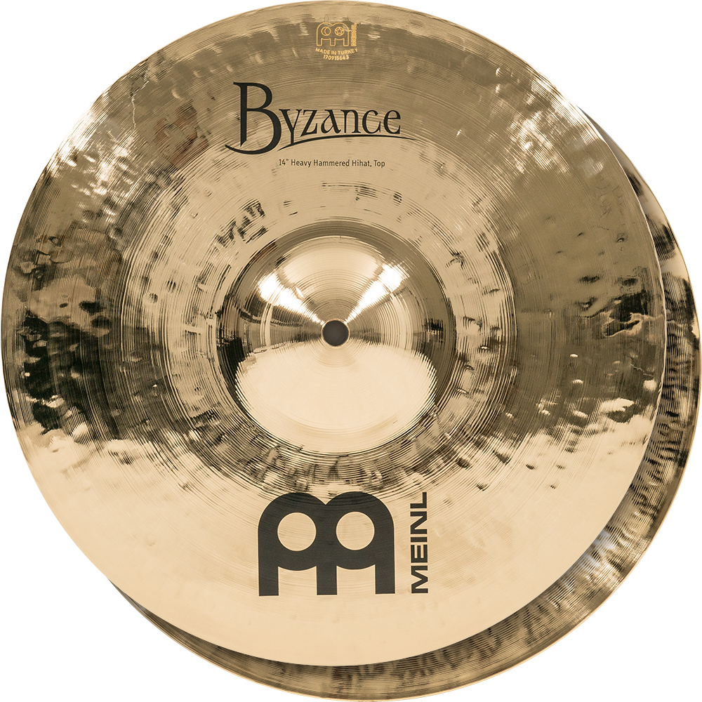 MEINL Cymbals Byzance Brilliant Heavy Hammered Hihat - 14" (B14HHH-B)