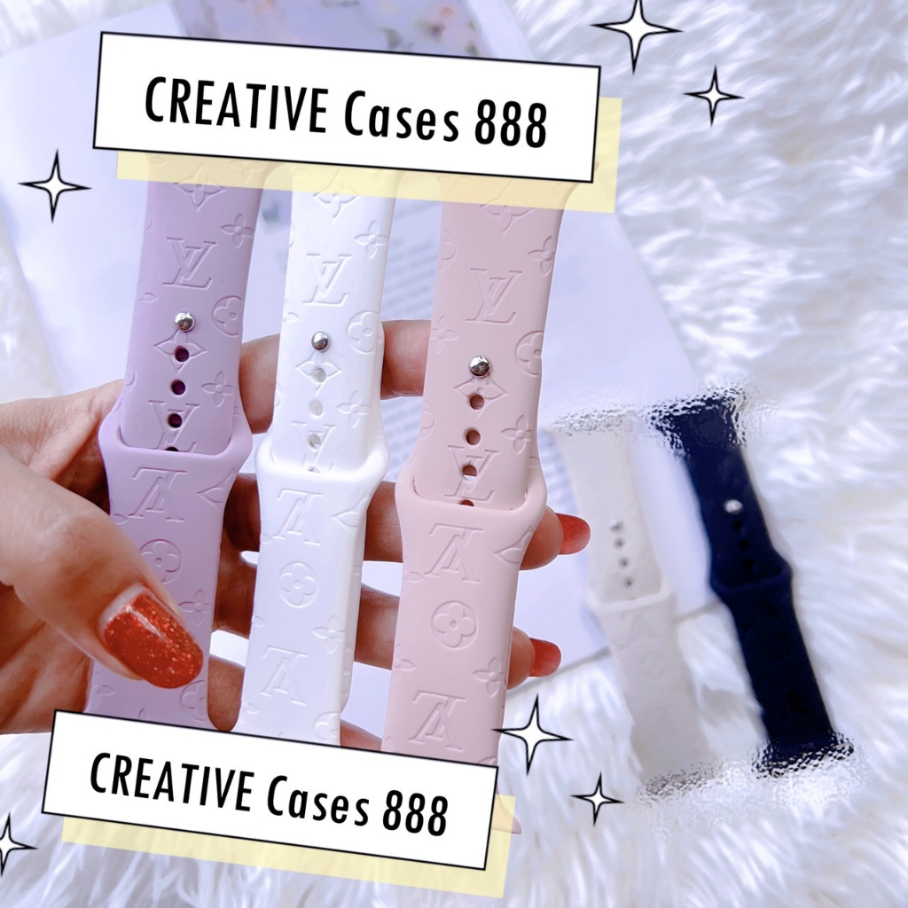 พร้อมส่ง สายนาฬิกา ปั้มลาย LV ใช้ได้กับ Smart Watch 9 8 7 6 5 4 3 2 1 Se Ultra และ IW9HK9Pro Ultra8P