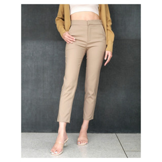 YNO Slim cropped trousers กางเกงทรงสลิม 8 ส่วน ผ้าดับเบิ้ล 27165