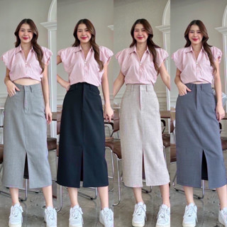 SWAG 🧸🧺กระโปรงยาว Y2K ดีเทลผ่าหน้า