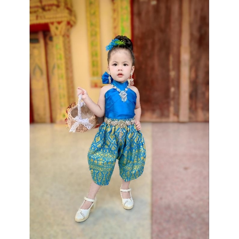 9สีชุดตะเบงมาน1-9ปีมี5ขนาด สไบพันเองง่ายๆ ราคาไม่รวมเครื่องประดับ