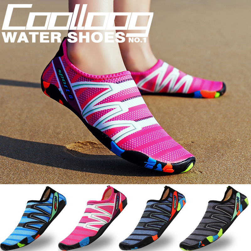 Coolloog รองเท้าเดินชายหาด รองเท้าผ้าใบลุยน้ำ ล่องแพ เดินชายหาด แห้งไว กันลื่น