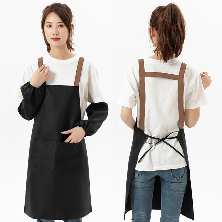 ผ้ากันเปื้อน ชุดกันเปื้อน ทำอาหาร pvc กันน้ำ สีดำ Apron ร้านกาแฟ สไตล์ญี่ปุ่น น่ารัก สวมสบายไม่ร้อน พร้อมจัดส่งจากไทย!