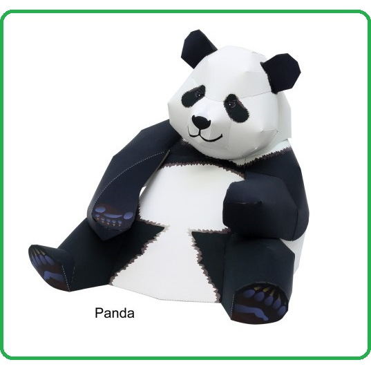 Giant Panda 3D โมเดลกระดาษหมีแพนด้า สามมิติ น่ารัก  เพื่อการสะสม เสริมพัฒนการ งานฝีมือ