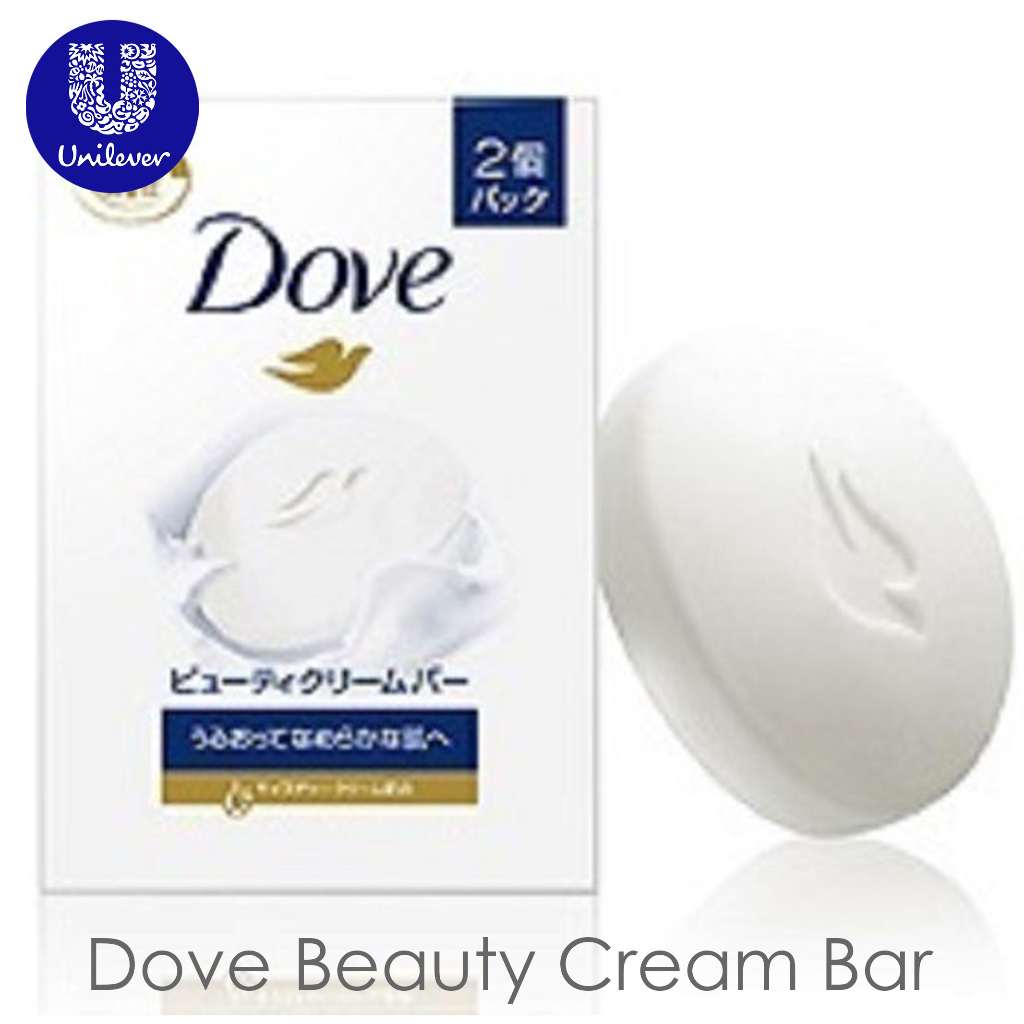 Dove Beauty Cream Bar แพ็ค 2 ชิ้น สูตรญี่ปุ่น บำรุงผิวแห้ง ผสมมอยส์เจอร์ ล้างผิว ผลิตในญี่ปุ่น