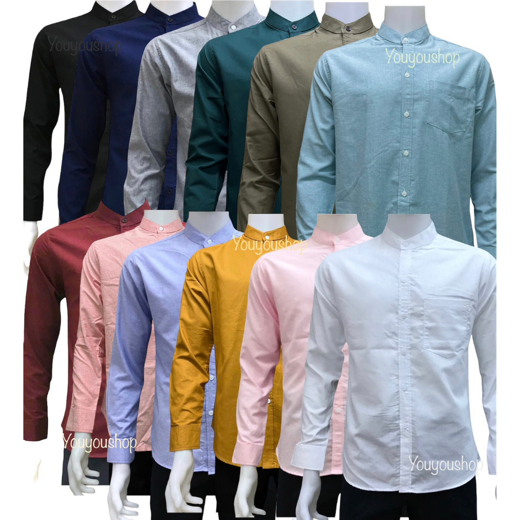 เสื้อเซิ้ตคอจีนแขนยาว เชิ้ตคอจีน