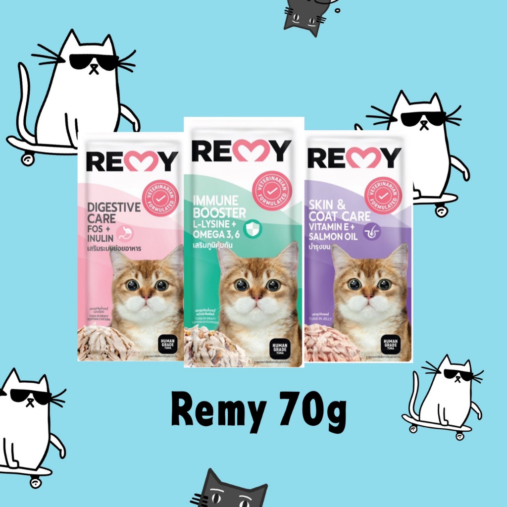 อาหารเปียกแมว REMY (เรมี่) แบบซอง อาหารแมวเปียก ขนาด 70 g