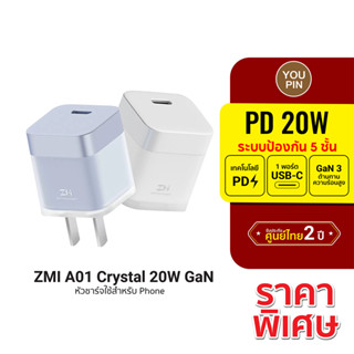 [ราคาพิเศษ] ZMI A01 Crystal 20W GaN หัวชาร์จใช้สำหรับ Phone 20W ชาร์จไว เทคโนโลยี PD -2Y