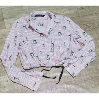 เสื้อเชิ้ตครอป Zara size L