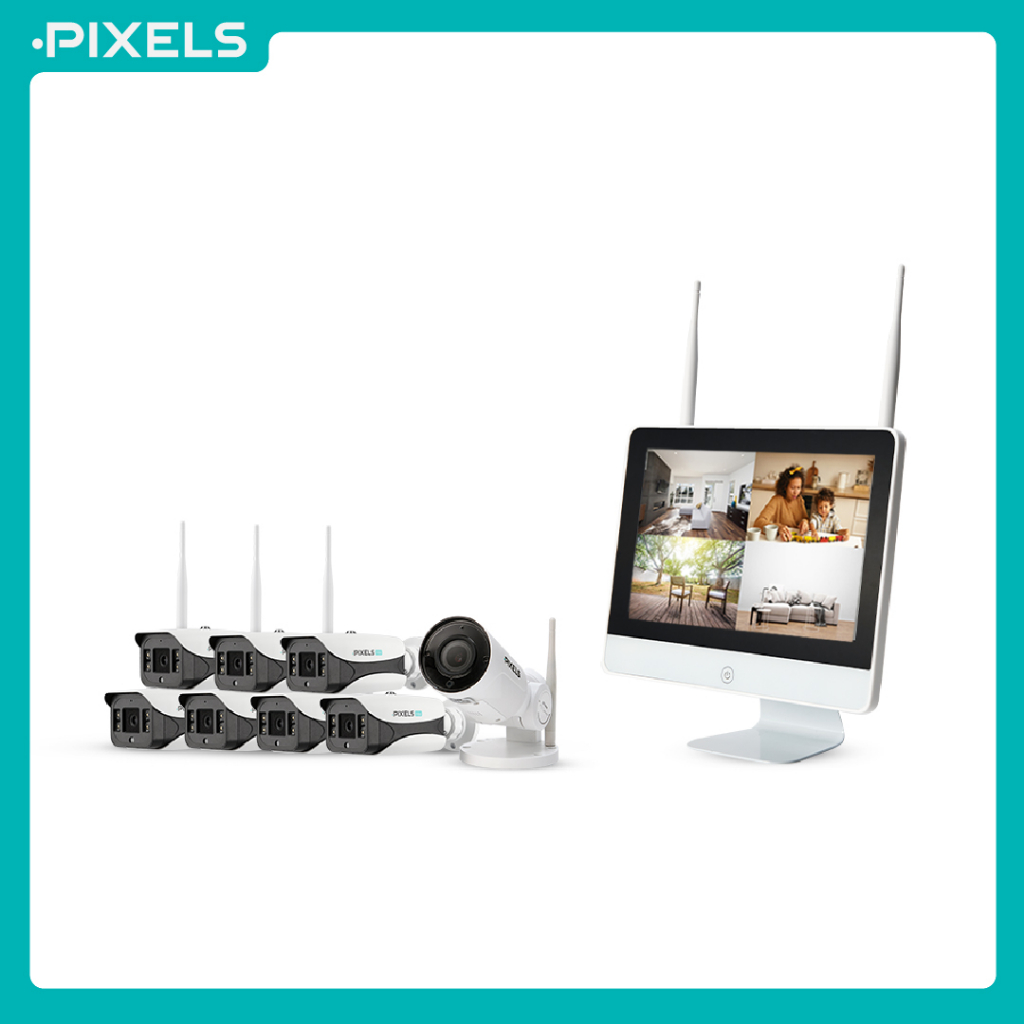 PIXELS ALL NEW X SERIES MONITOR 7+1 กล้องวงจรปิดไร้สาย Pixels พร้อมจอ LED มอนิเตอร์