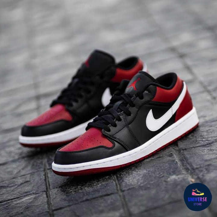 [ของแท้ ส่งไว จากไทย] AIR JORDAN 1 LOW "BLACK/GYM RED-WHITE"