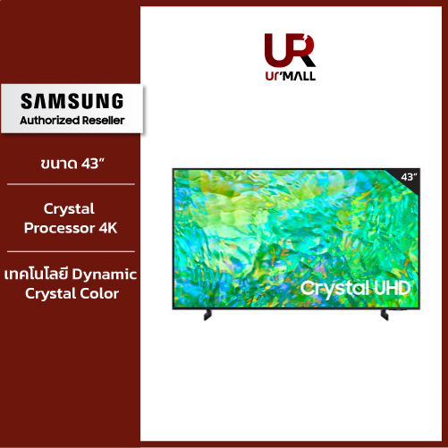 SAMSUNG TV Crystal UHD 4K ขนาด 43 นิ้ว Series CU8100 รุ่น UA43CU8100KXXT Smart Hub รวมคอนเทนต์ไว้ในที่เดียว