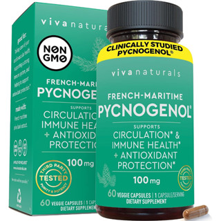 ลดฝ้า กระ สีผิวไม่สม่ำเสมอ สารสกัดจากเปลือกสนมาริไทม์ฝรั่งเศส Pycnogenol 100mg Pine Bark Extract 60 Veg Caps