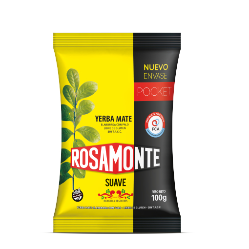 ชา เยอรบา มาเต Rosamonte Suave Pocket Yerba Mate ขนาด 100กรัม จาก อาร์เจนตินา