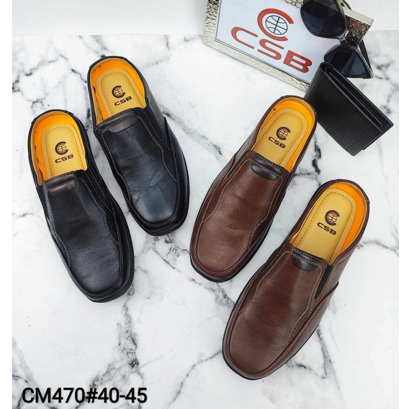 CM470รองเท้าหนังเปิดส้นผู้ชายไซส์40-45มี2สีพิเนนุ่มๆ
