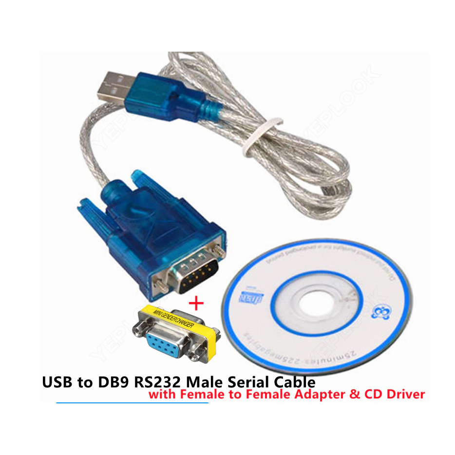 80ซม.USB 2.0ไปยัง Serial RS-232 DB9 9Pin รองรับชิปเซ็ตอะแดปเตอร์ USB RS232สายเคเบิล FTDI WIN10 Converter + DB9Pin