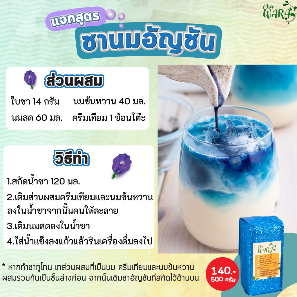 ชาอัญชัน อัญชัญ Butterfly pea tea ชาดอกไม้ ขนาด 500 กรัม ชา ใบชา ใบชาแม้ ชงนม ชงใส จากธรรมชาติ ราคา ถูกที่สุด ดีลบีเคเค แกลเลอรีภาพที่ 7
