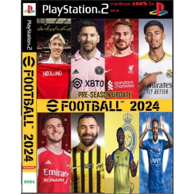 PES 2024 Efootball 2024 PS2 Playstation 2 ปิดตราดนักเตะ ภาษาอังกฤษ 100