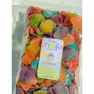 ข้าวเกรียบปลา สูตรเรนโบว์ ข้าวเกรียบสีรุ้ง 500 กรัม ข้าวเกรียบดิบ