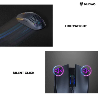 NUBWO เมาส์เกมมิ่งไวเลส เสียงเงียบ มีรู เมาส์บลูทูธได้ มีไฟ RGB ปรับ DPI ได้ รุ่น NM-103W