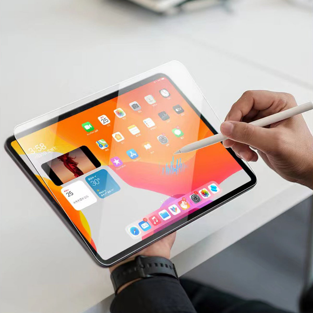 Hdฟิล์มกระจกนิรภัย gen5/6/7/8/9/10 เจน10.2 air1/2/3/4/5 แอร์10.9 9.7 pro11 mini6 มินิมอล1/2 โปร10.5นิ้ว ฟิล์มกันรอยไอแพด