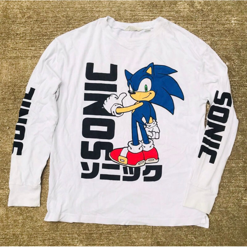 เสื้อการ์ตูนโซนิค Sonic the Hedgehog เสื้อแขนยาววินเทจ