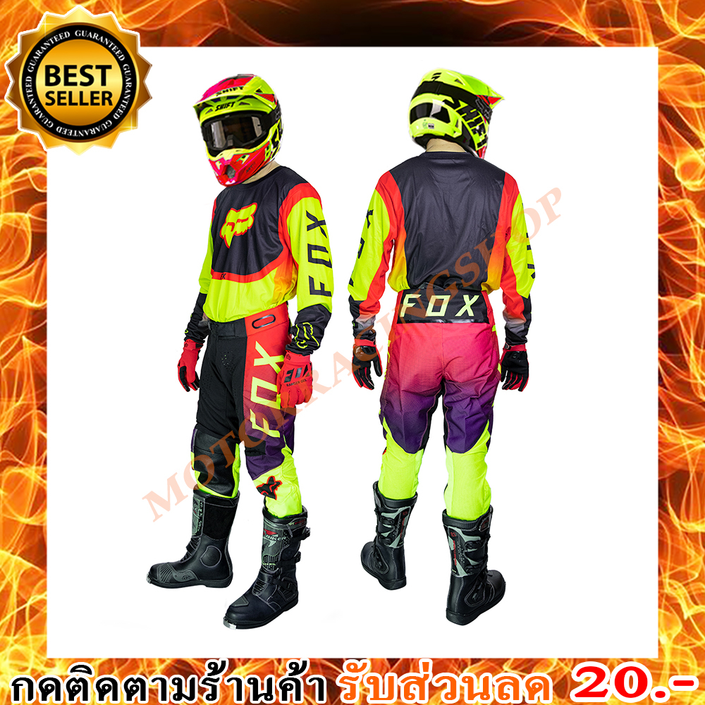 ชุดวิบาก ชุดขี่มอเตอร์ไซค์วิบาก Motocross 2021 เขียวนิออนดำ ไซส์ M ไซส์เดียว