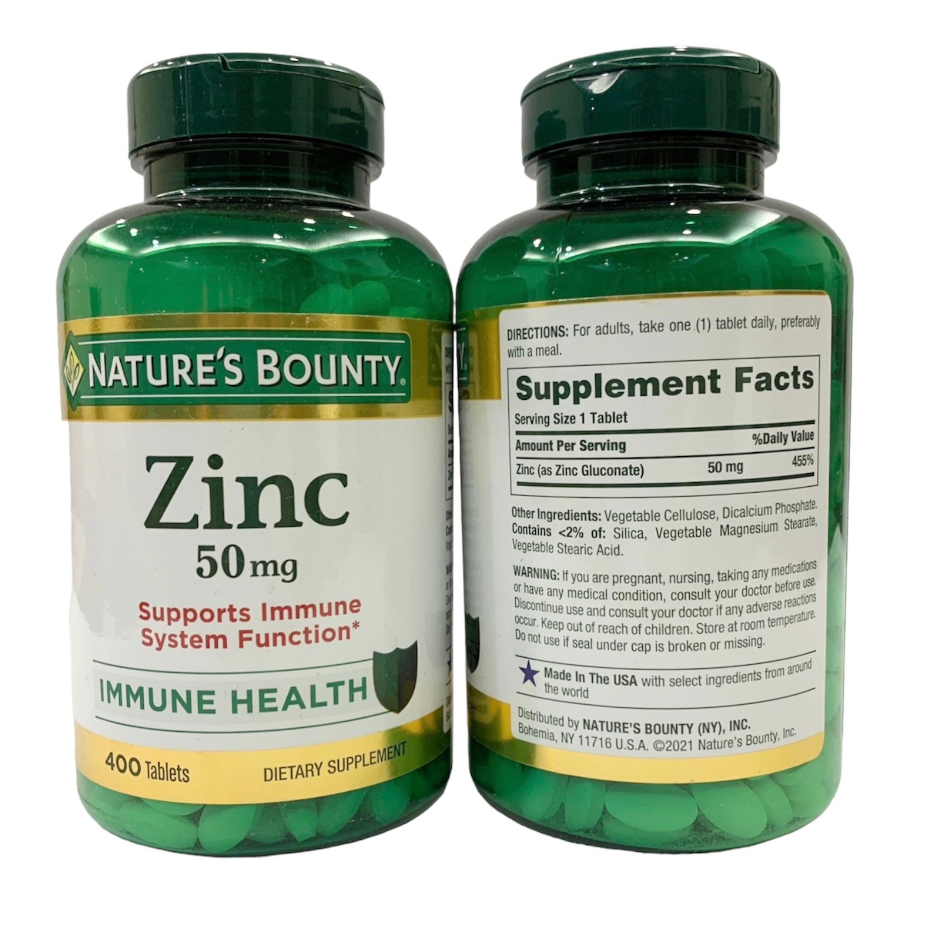 Exp.04/2028 (400 เม็ด) Nature's Bounty Zinc 50 mg