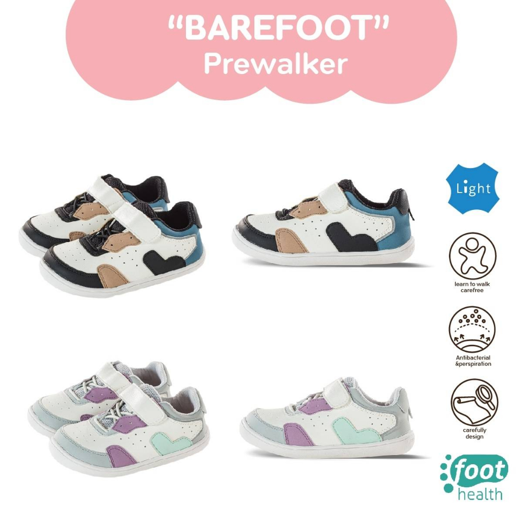 Littlebluelamb 0-2 ขวบ New Autumn collection BBA23223 รองเท้าผ้าใบเด็กหัดเดิน 0-2ปี สีขาวละมุน นุ่ม เบา สบาย กันลื