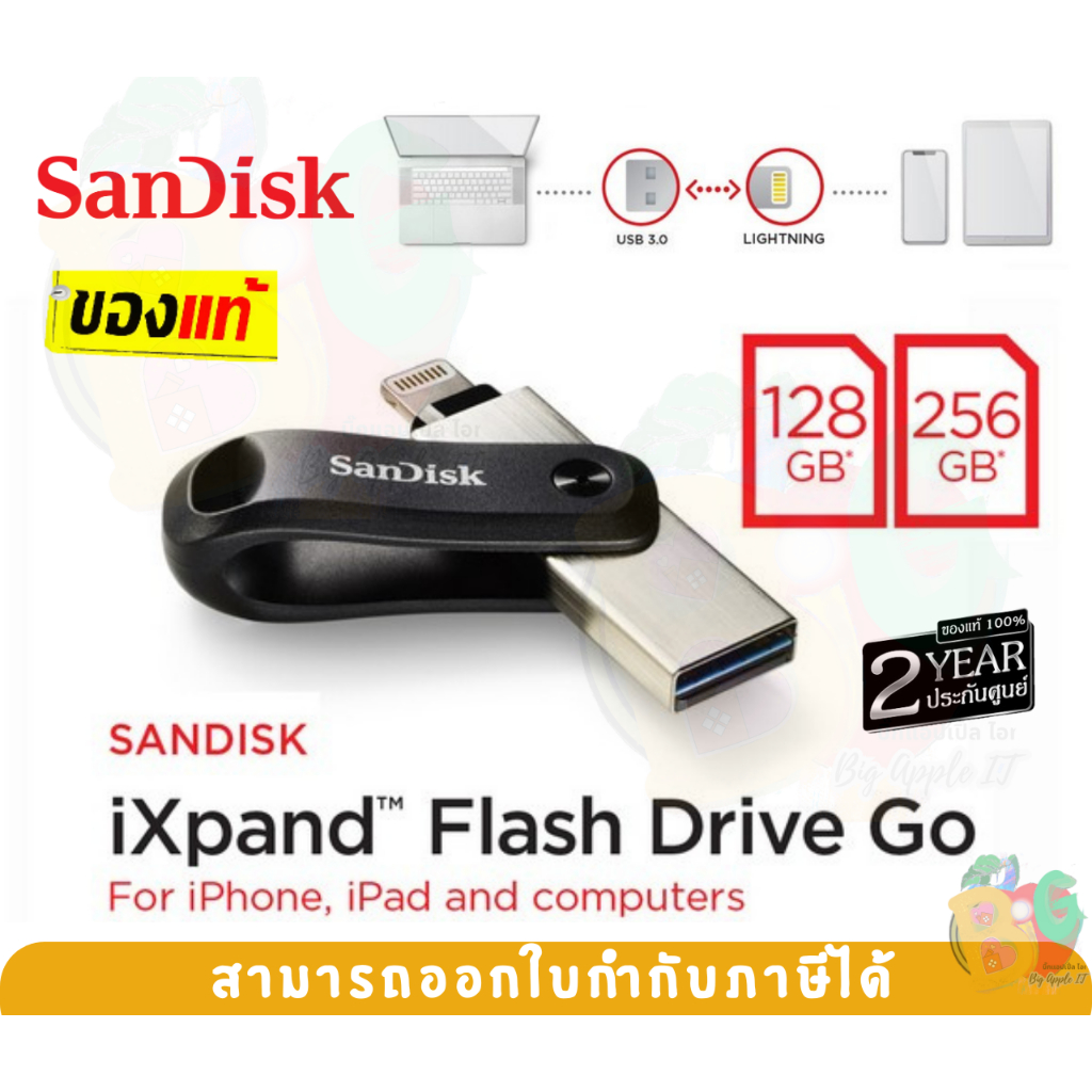64GB|128GB|256GB FLASH DRIVE LUXE (แฟลชไดร์ฟ) SANDISK IXPAND (SDIX60N) 2in1ใช้สำหรับ iPhone และ USB 