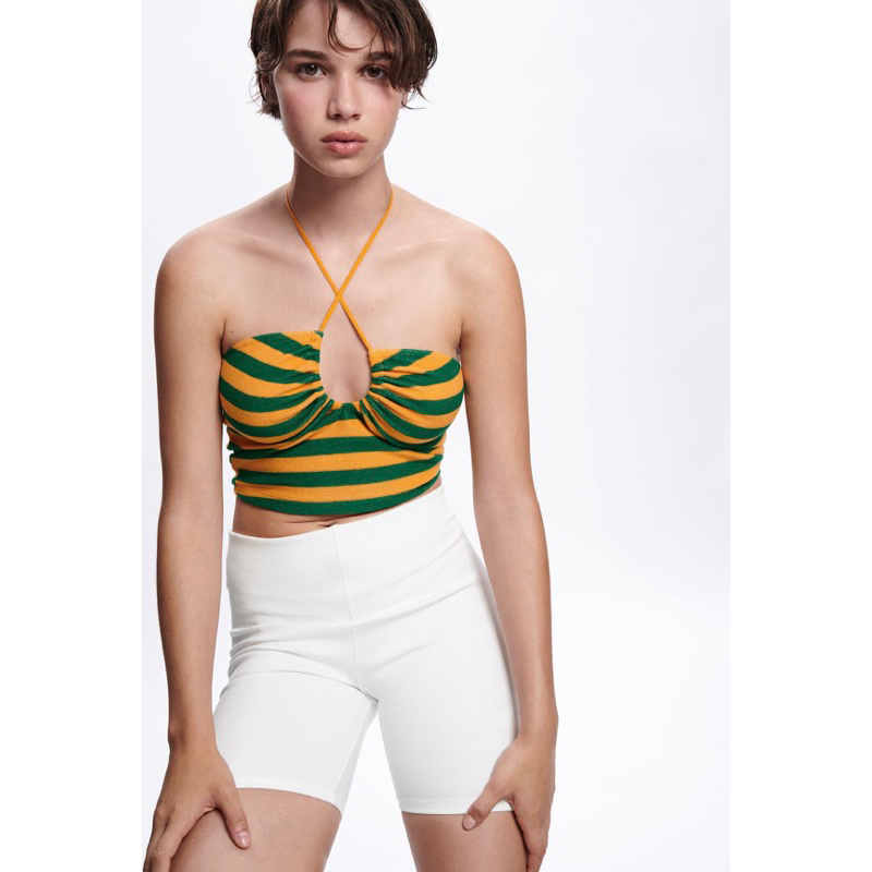 Zara crop top size M ของแท้ มือ 1 ป้ายห้อย