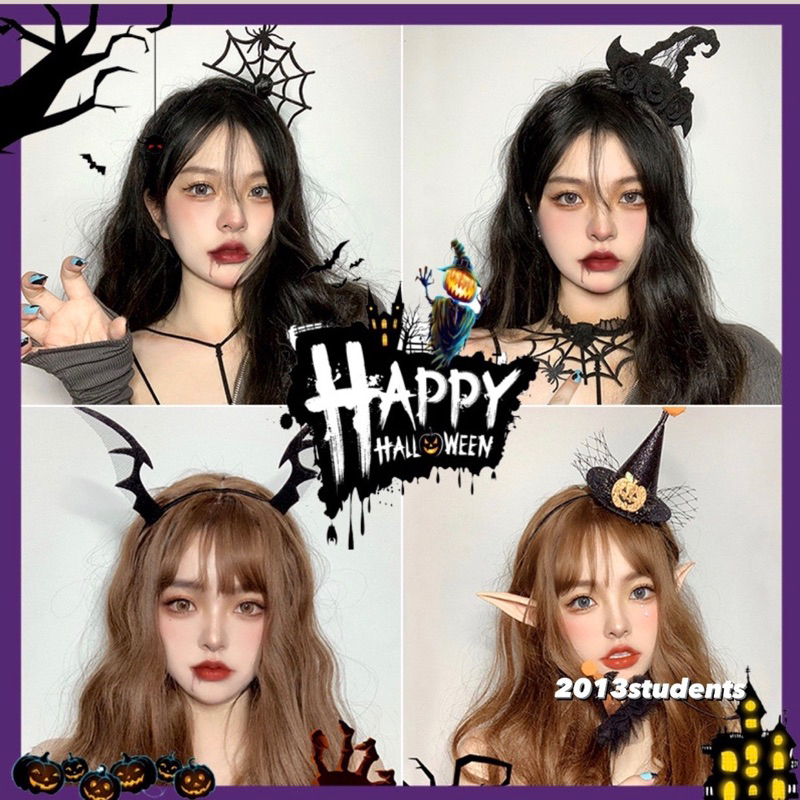 🇹🇭❗️ที่คาดผมฮาโลวีน ฟรีไซส์ ไม่เจ็บหัว หมวกแม่มดฮาโลวีน กิ๊บค้างคาว