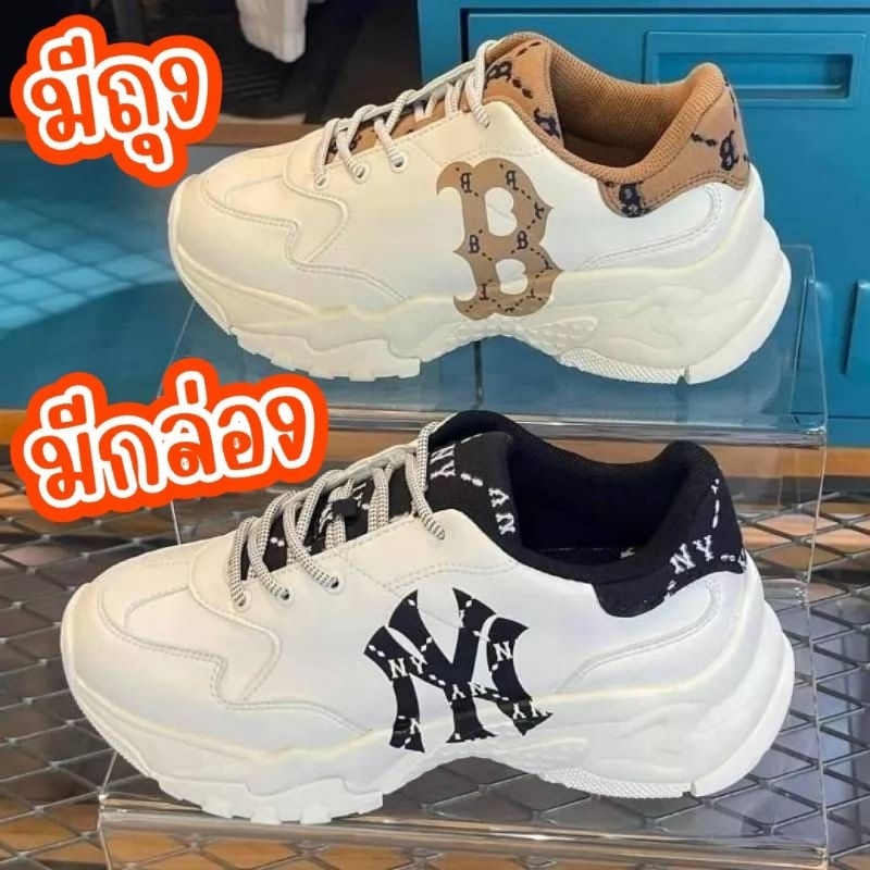 รองเท้า​ MLB​ รองเท้าผ้าใบ MLB เสริมส้น มีกล่อง มีถุง Made in Korea