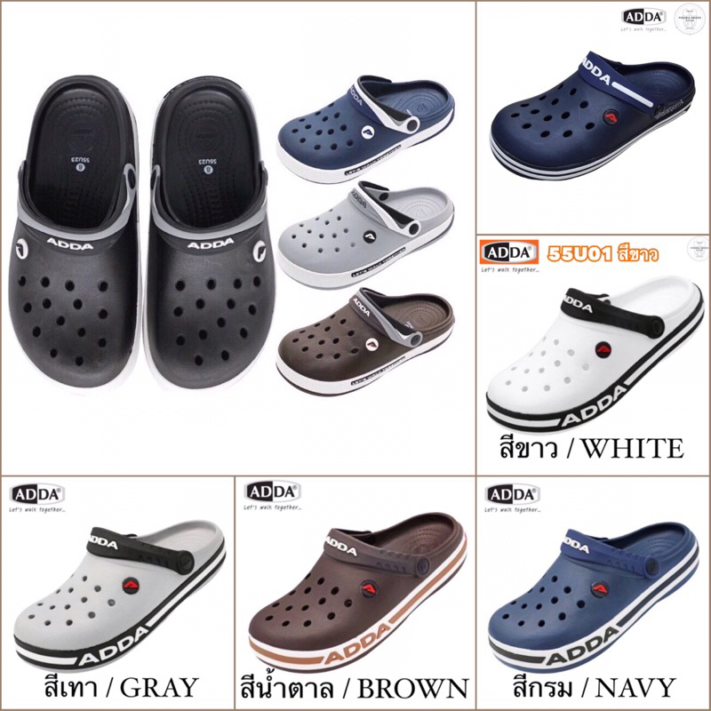 ADDA แท้ 100% รองเท้าหัวโต รองเท้าแอดด้า รุ่น 55U03 / 55U04 / 55U01 ไซส์ 7-10