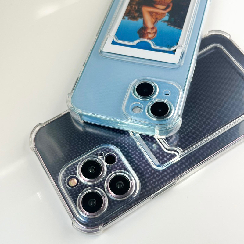 [i15] พร้อมส่งในไทย T3S52 เคสคลุมกล้องขั้นสุด+ช่องใส่บัตร สำหรับ iPhone Case เคสไอโฟน เคสใสใส่บัตรมุมกันกระแทก 5Promax
