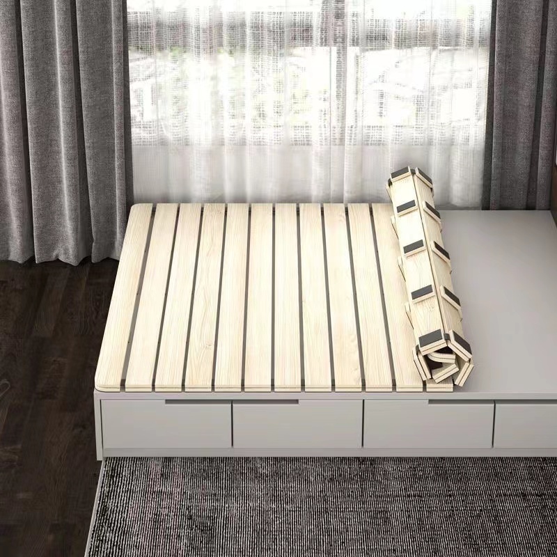 โครงเตียงไม้เนื้อแข็งพับได้ทาทามิระบายอากาศได้
