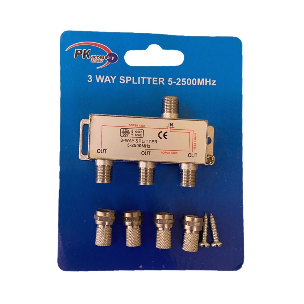 lxj999🚚✔(ส่งไว)PK ตัวแยกสัญญาณดาวเทียม3 ทาง (3WAY SPLITTER 5-2500MHZ)